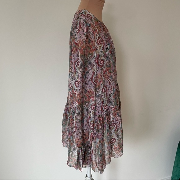 Zimmermann Ninety-Six Asymmetric Silk Multicolor Paisley Print Blouse EUC Size 0 - Picture 6 of 12
